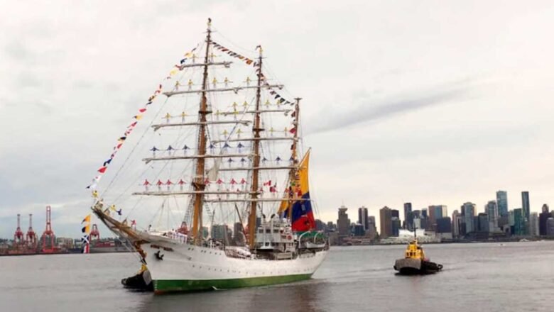El Gloria, el buque insignia de los colombianos, regresa por tercera vez a Vancouver