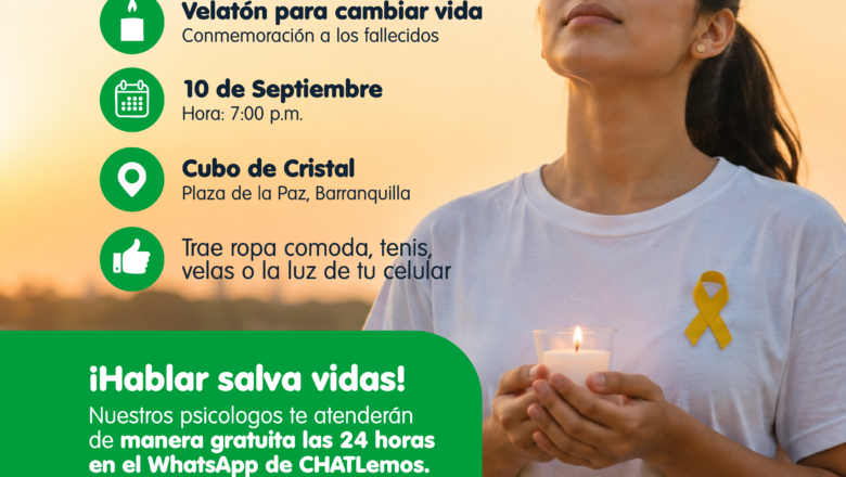 Barranquilla se une a la prevención del suicidio con ‘Velatón para Cambiar Vidas’